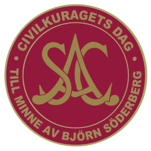 Logotyp för Civilkuragets dag, den dag då SAC delar ut civilkuragepriset till minne av Björn Söderberg som blev mördad av nazister för sitt fackliga engagemang